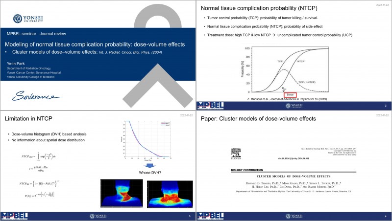 [Journal Club] Modeling of normal tissue complication probability: dose ...